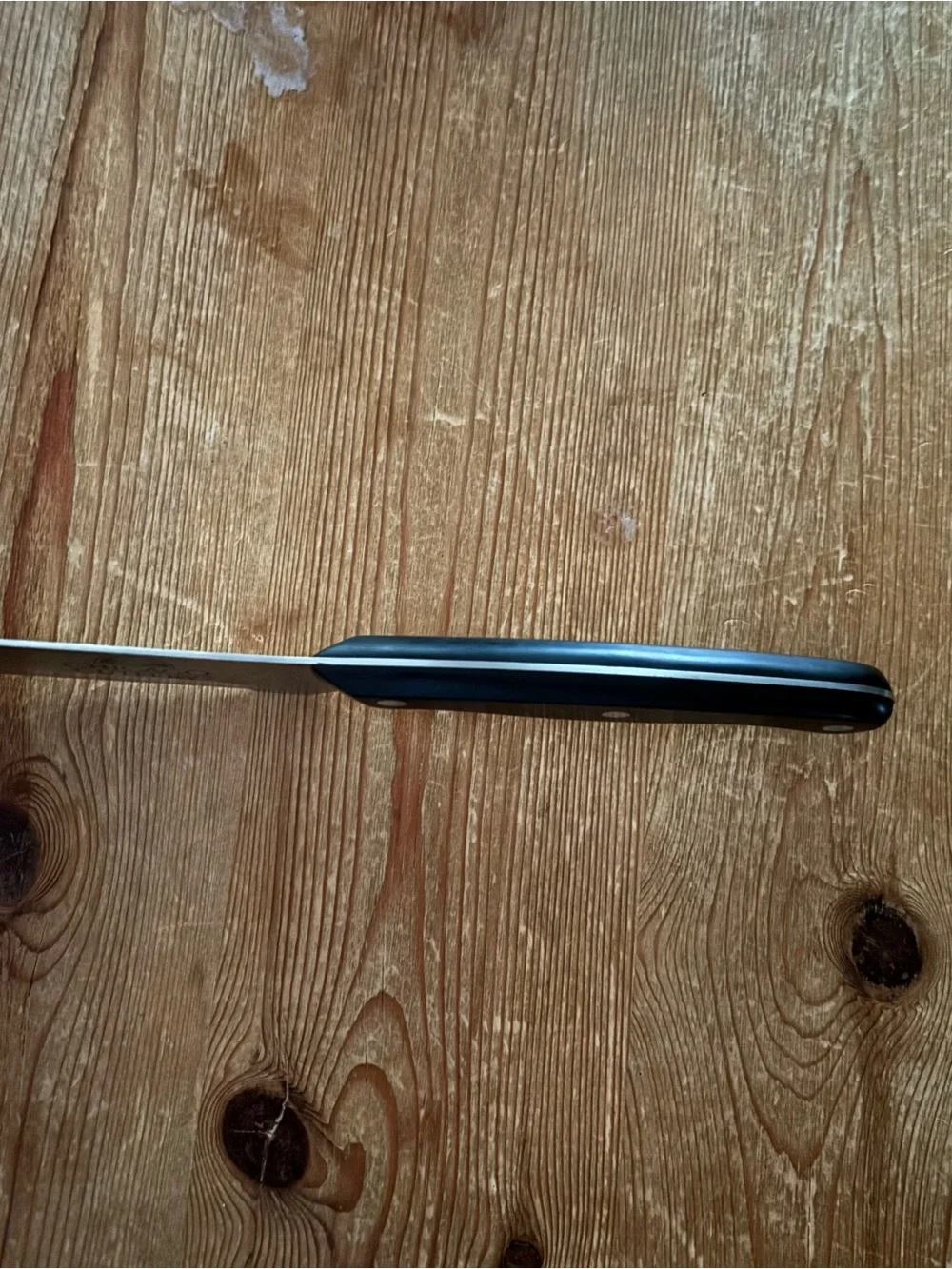 Chicago Cutlery 8” Chef Knife Black Handle Stainless Steel Vintage Kitchen Knife
